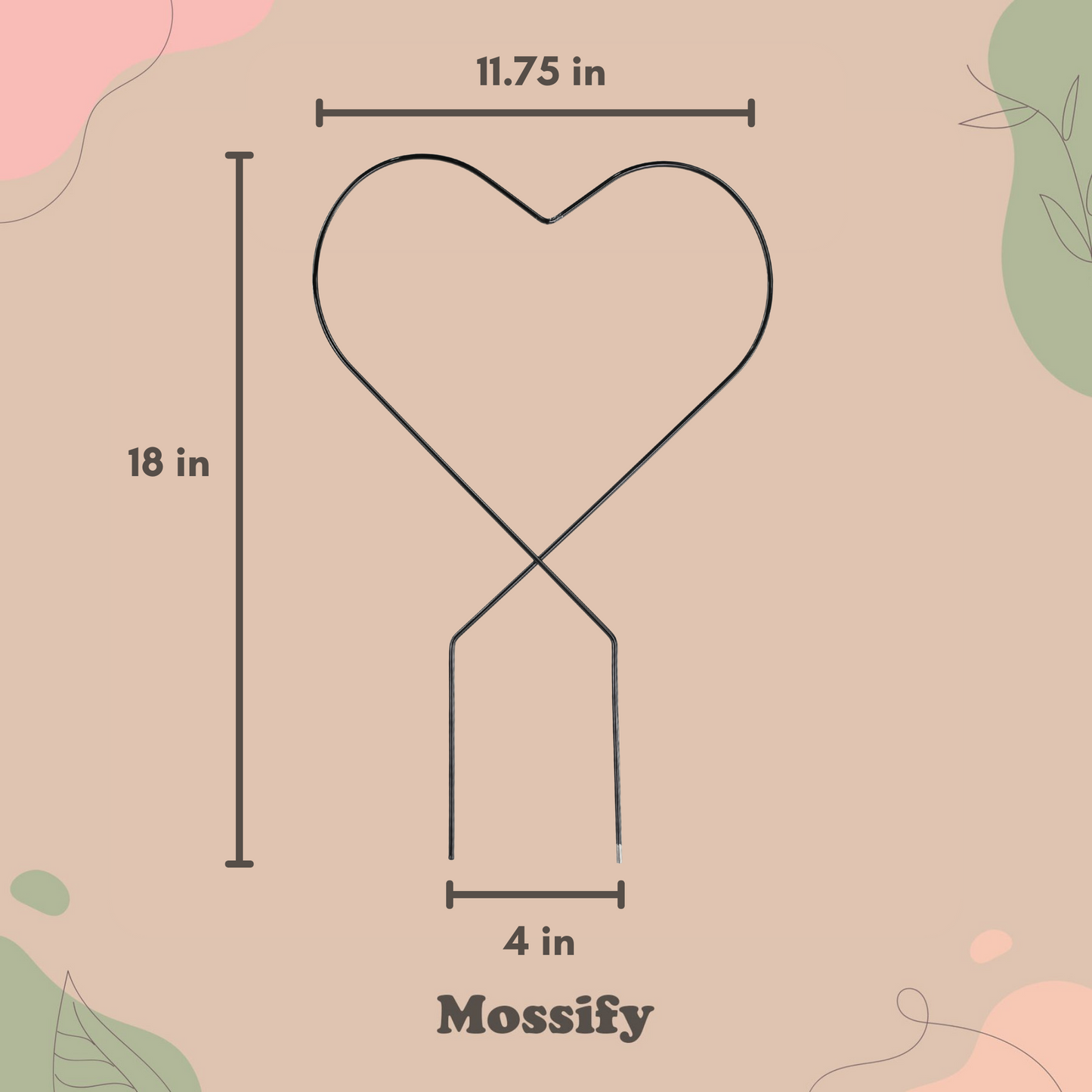 Heart "Give Love" Metal Trellis Mossify