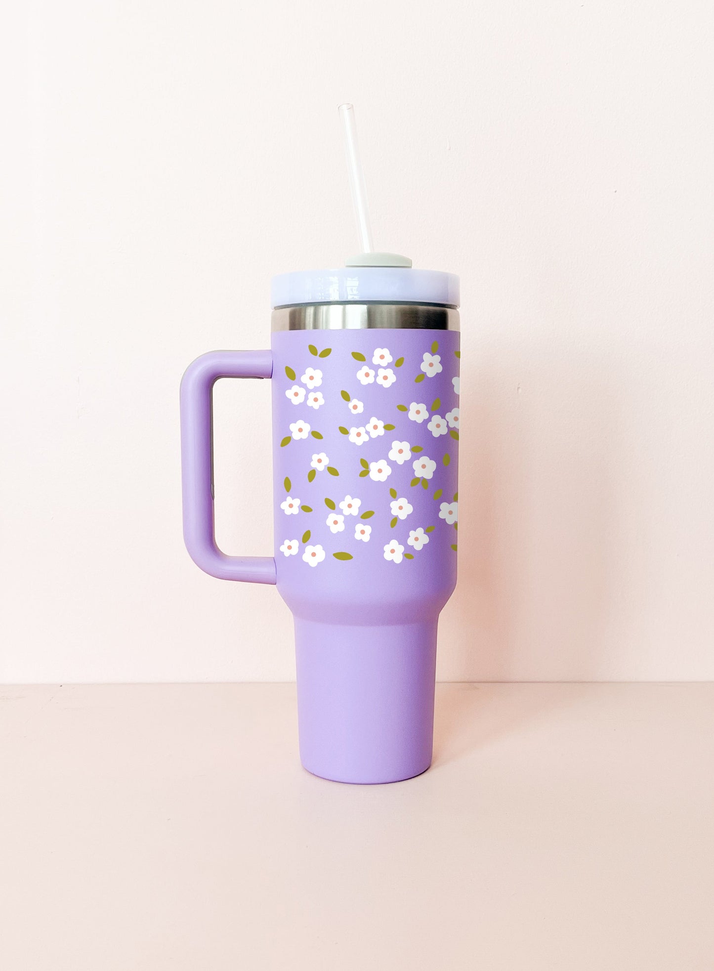 Gobelet isotherme 40oz - lavande Bloom blanc MÖMYboutique