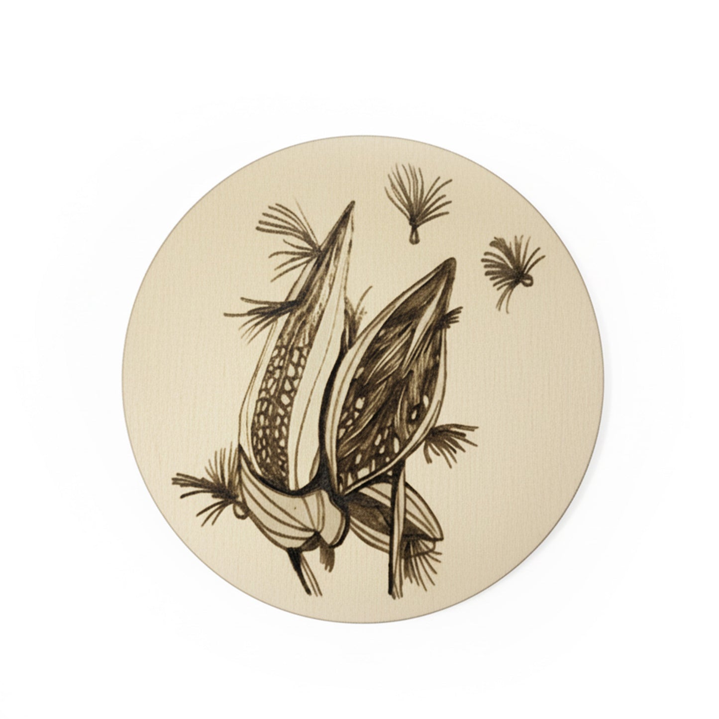 Sous-verres en bois Asclépiade et Monarque - gravés au laser Lasclay