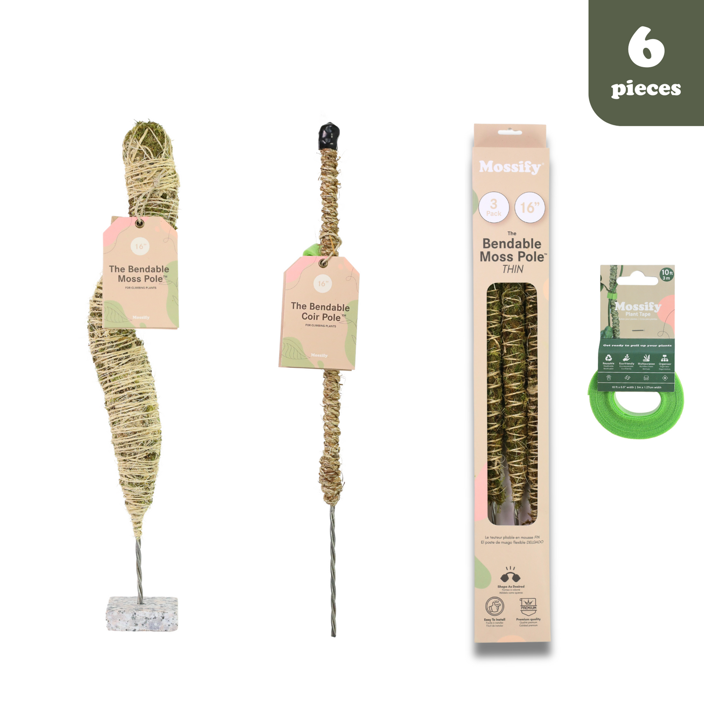 Ultimate Bendable Plant Support Pack Mossify