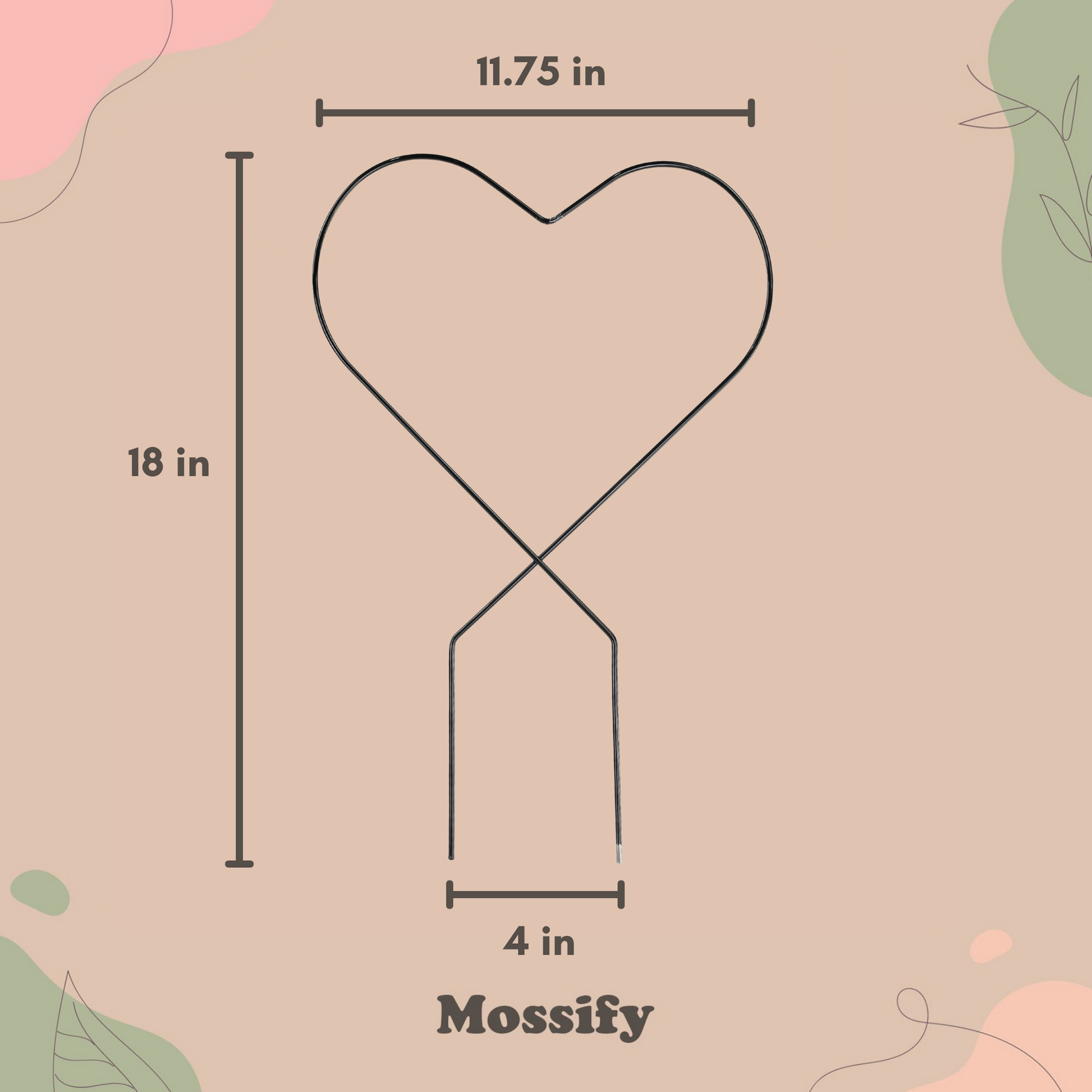 Heart "Give Love" Metal Trellis Mossify