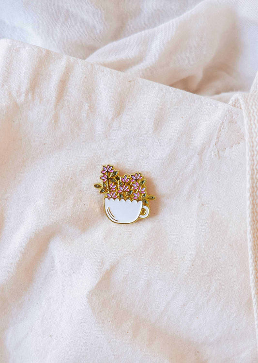 Bloom Cup Enamel Pin Mimi & August
