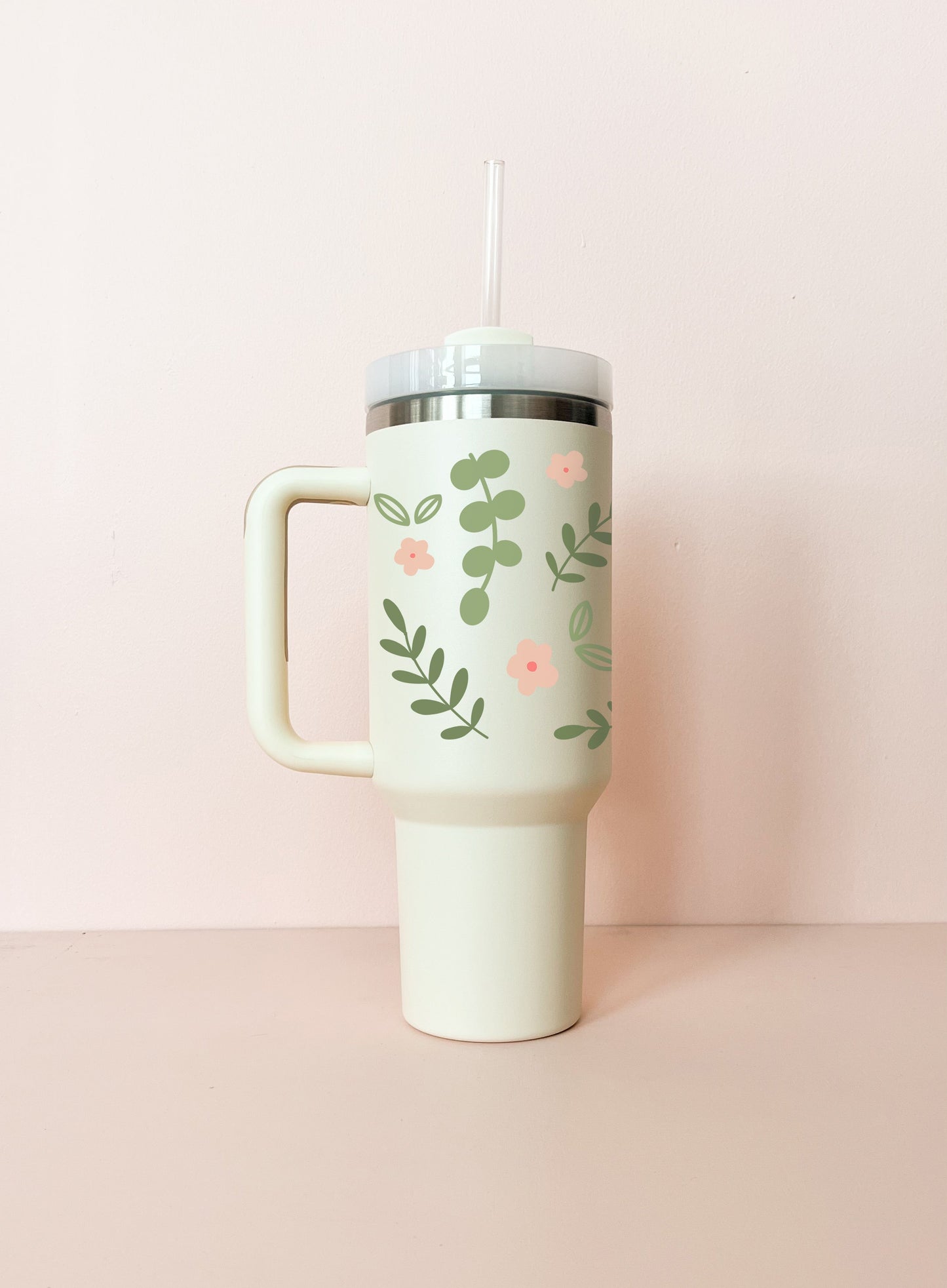 Gobelet isotherme 40oz - crème Eucalyptus MÖMYboutique