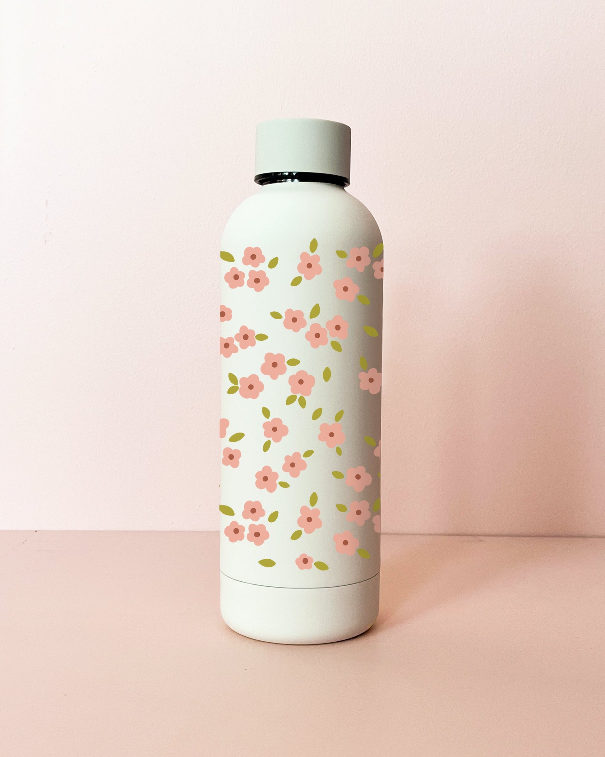 Bouteille isotherme 17oz crème - Bloom rose MÖMYboutique
