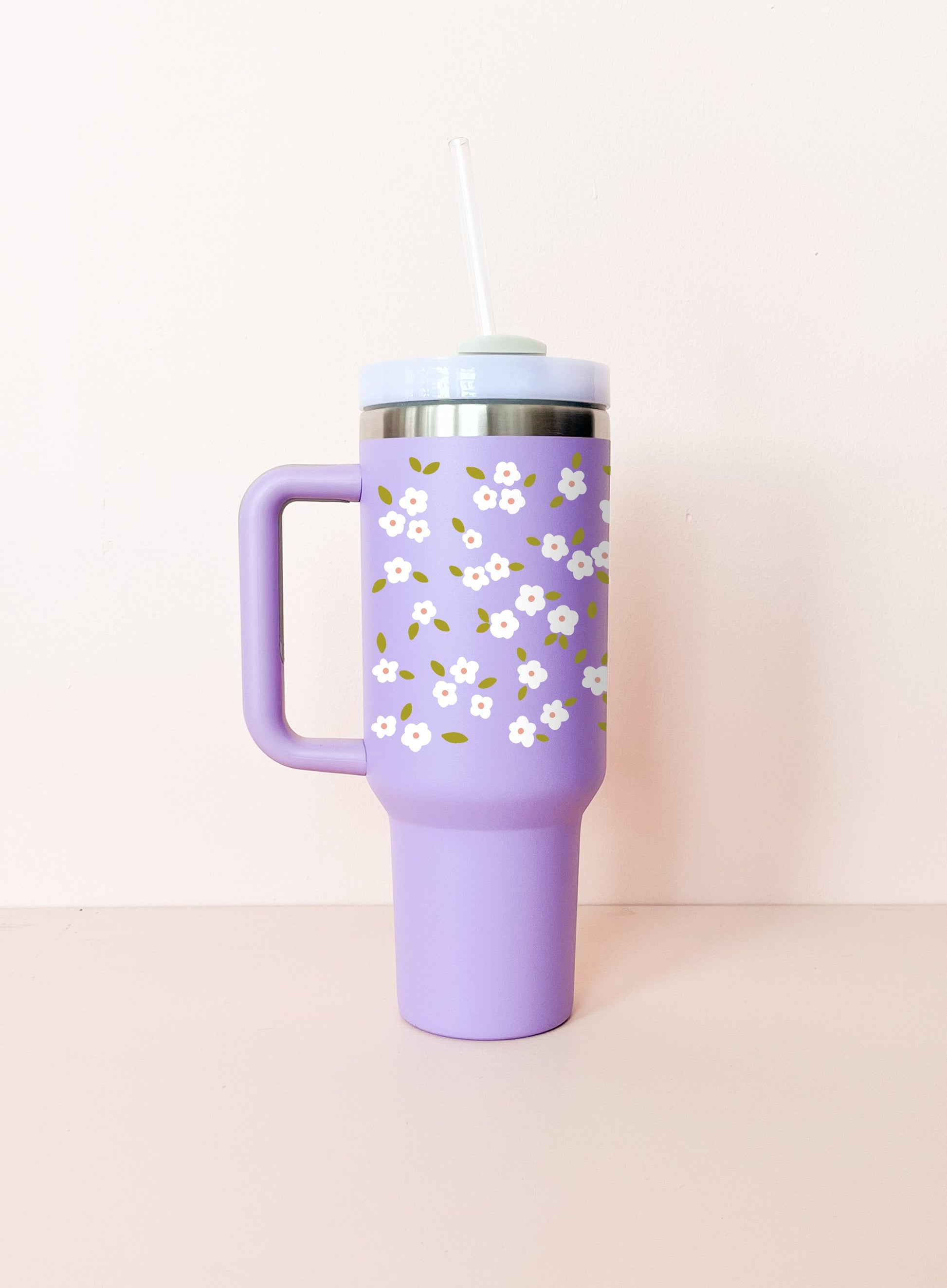 Gobelet isotherme 40oz - lavande Bloom blanc MÖMYboutique