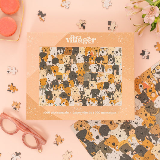 Rescue Dogs | 1000-Piece Puzzle for Adults | Designed in Canada by Rachel Lyon Villager Puzzles