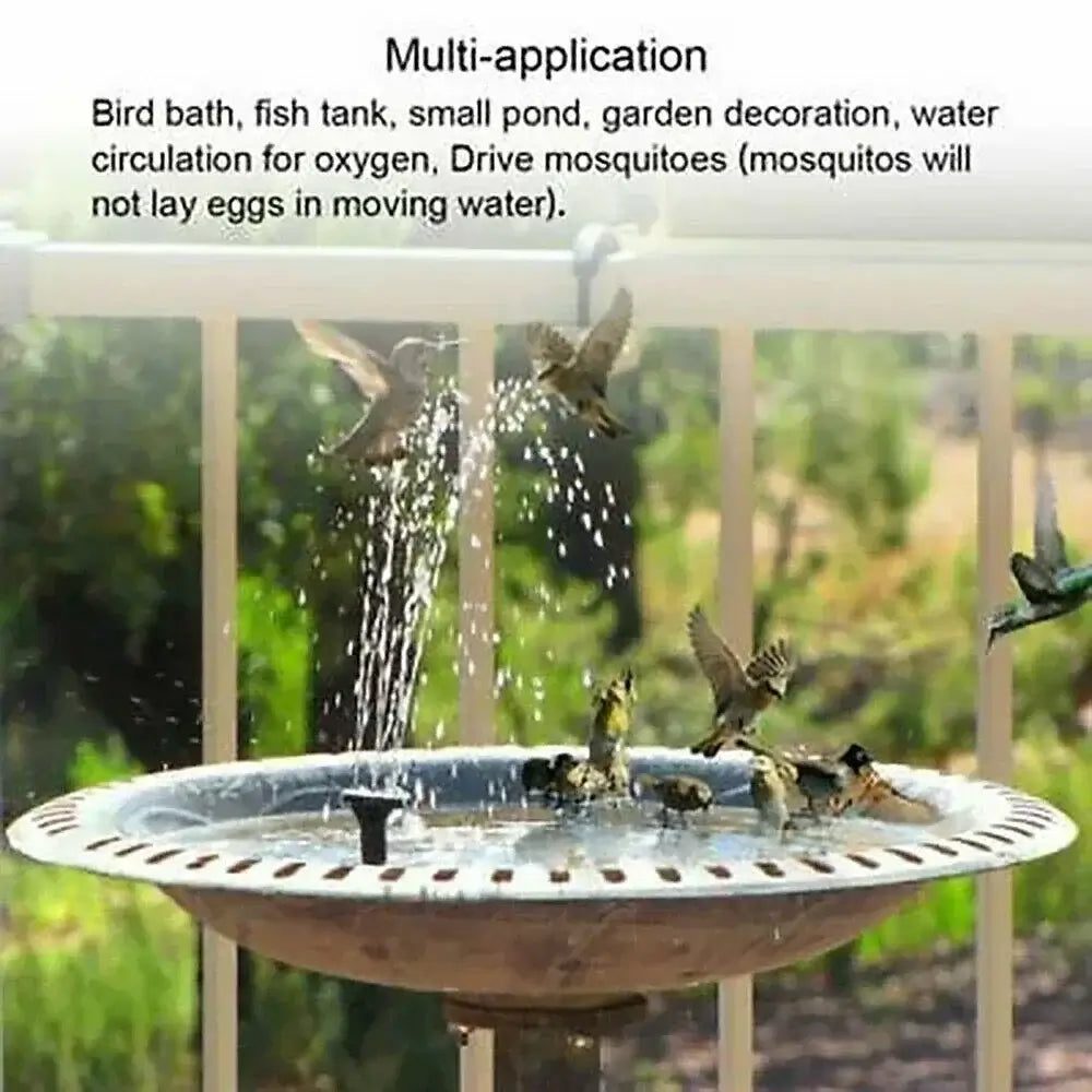 Pompe Fontaine Solaire Flottante – 4 Buses pour Bain d’Oiseaux, Bassin & Jardin Vert Un Jardin