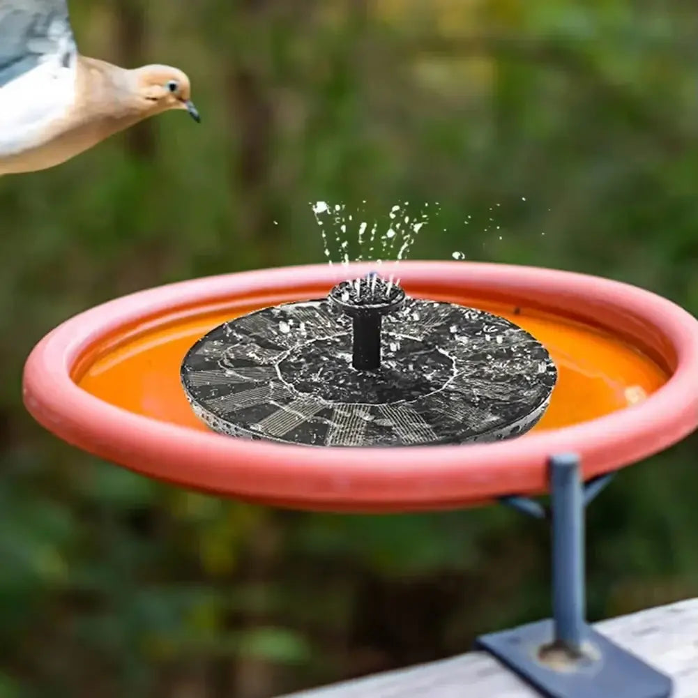 Pompe Fontaine Solaire Flottante – 4 Buses pour Bain d’Oiseaux, Bassin & Jardin Vert Un Jardin