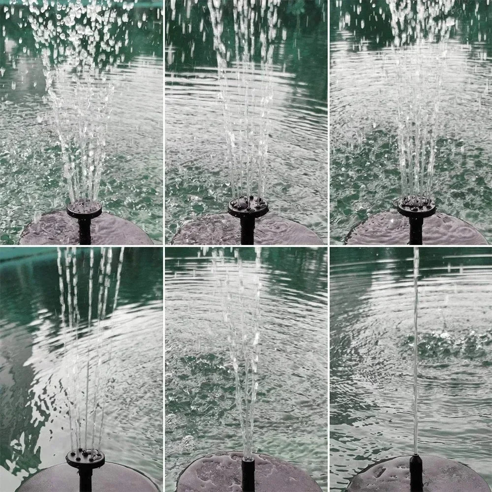 Pompe Fontaine Solaire Flottante – 4 Buses pour Bain d’Oiseaux, Bassin & Jardin Vert Un Jardin