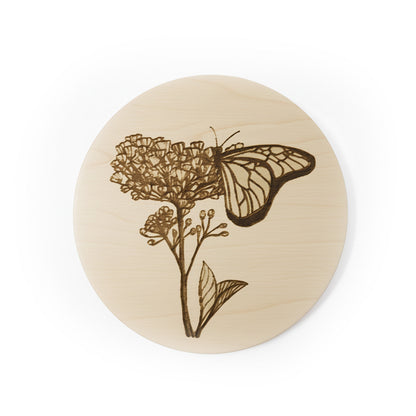 Sous-verres en bois Asclépiade et Monarque - gravés au laser Lasclay