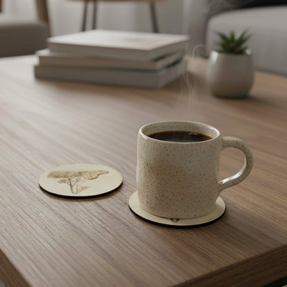 Sous-verres en bois Asclépiade et Monarque - gravés au laser Lasclay