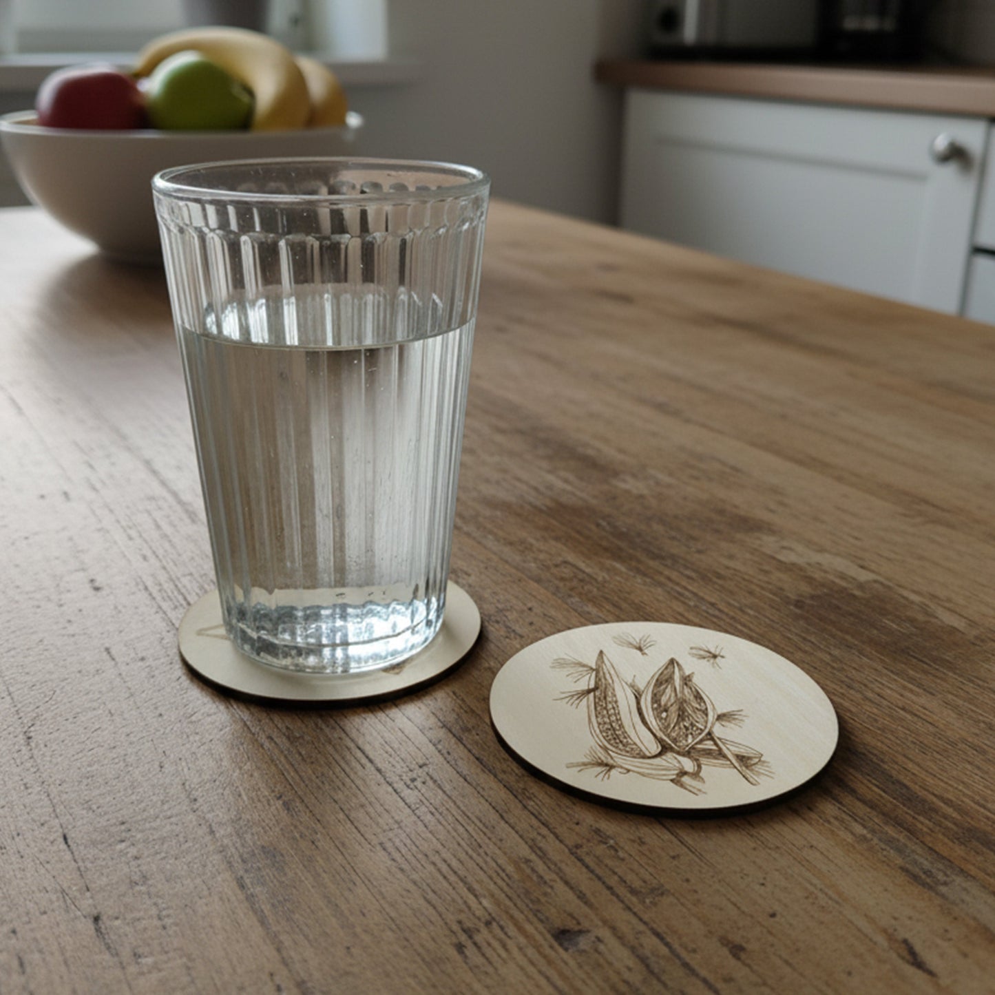 Sous-verres en bois Asclépiade et Monarque - gravés au laser Lasclay