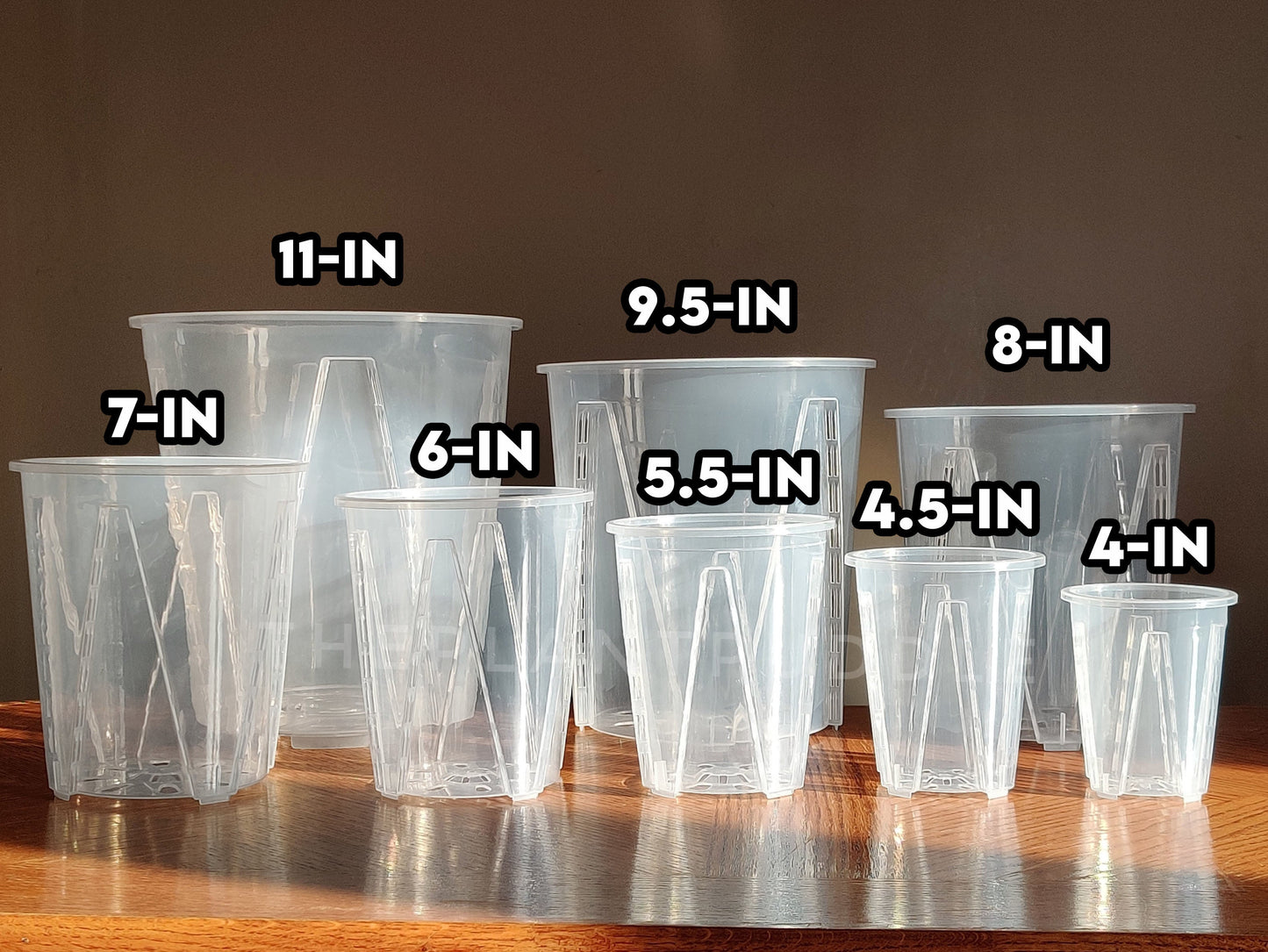 Tall Clear Plant Pot - High Drainage And Sturdy Design The Plant Puddle