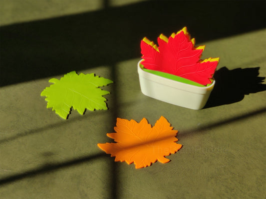 Maple Leaf Coasters - Colourful and Fun 6-Piece Set The Plant Puddle