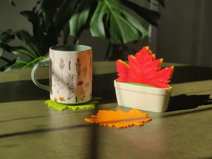 Maple Leaf Coasters - Colourful and Fun 6-Piece Set The Plant Puddle