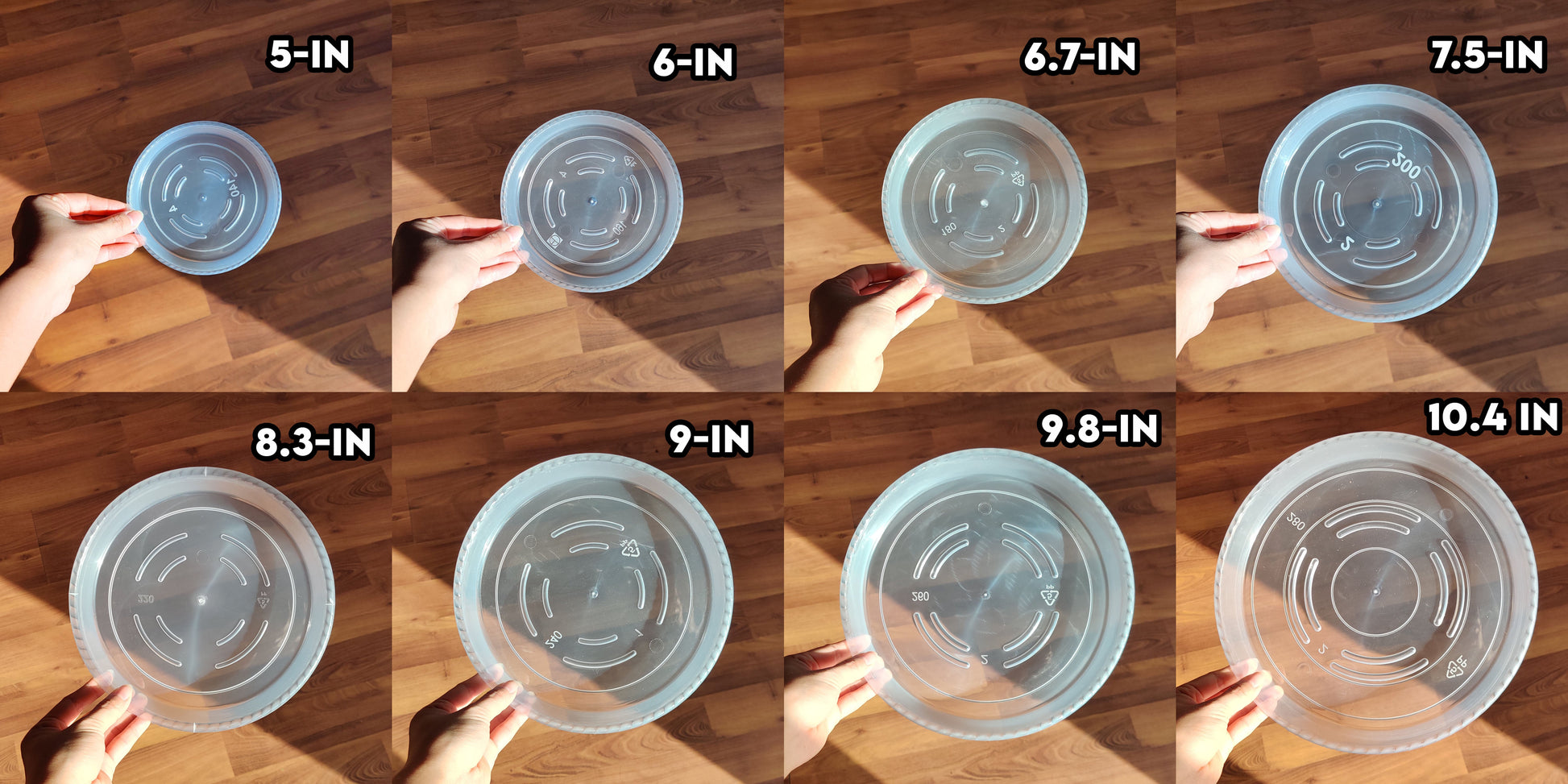 Round Plant Pot Saucers - Durable Translucent Plastic The Plant Puddle