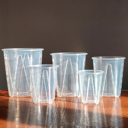 Tall Clear Plant Pot - High Drainage And Sturdy Design The Plant Puddle