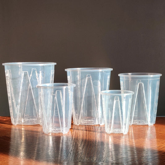 Tall Clear Plant Pot - High Drainage And Sturdy Design The Plant Puddle